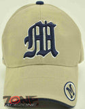 NEW! MONOGRAM LETTER M CAP HAT TAN