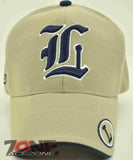 NEW! MONOGRAM LETTER L CAP HAT TAN