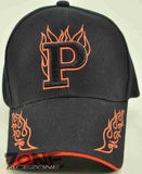 NEW! MONOGRAM LETTER P FLAME CAP HAT BLACK