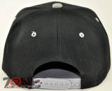 NEW! FLAT BILL SNAPBACK BALL SPORT CAP HAT BLACK GRAY
