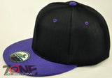 NEW! FLAT BILL SNAPBACK BALL SPORT CAP HAT BLACK PURPLE