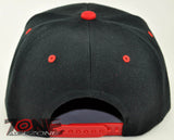 NEW! FLAT BILL SNAPBACK BALL SPORT CAP HAT BLACK RED