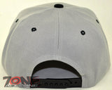 NEW! FLAT BILL SNAPBACK BALL SPORT CAP HAT GRAY BLACK