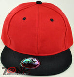 NEW! FLAT BILL SNAPBACK BALL SPORT CAP HAT RED BLACK