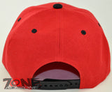NEW! FLAT BILL SNAPBACK BALL SPORT CAP HAT RED BLACK
