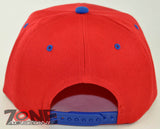 NEW! FLAT BILL SNAPBACK BALL SPORT CAP HAT RED ROYAL BLUE