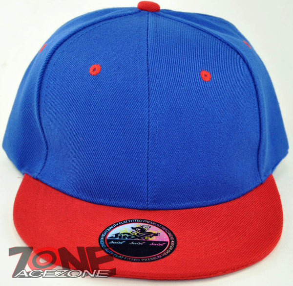 NEW! FLAT BILL SNAPBACK BALL SPORT CAP HAT ROYAL BLUE RED