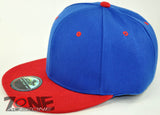 NEW! FLAT BILL SNAPBACK BALL SPORT CAP HAT ROYAL BLUE RED