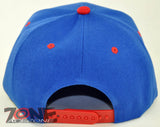 NEW! FLAT BILL SNAPBACK BALL SPORT CAP HAT ROYAL BLUE RED