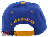 NEW! FLAT BILL LOS ANGELES CA STATE USA SNAPBACK BALL CAP HAT ROYAL BLUE