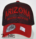 NEW! MESH US ARIZONA THE GRAND CAYON STATE BALL CAP HAT RED