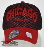 NEW! MESH US CHICAGO ILLINOIS STATE BALL CAP HAT RED