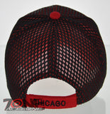 NEW! MESH US CHICAGO ILLINOIS STATE BALL CAP HAT RED
