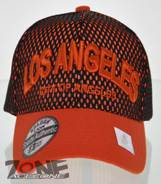 NEW! MESH US LOS ANGELES CALIFORNIA STATE BALL CAP HAT ORANGE