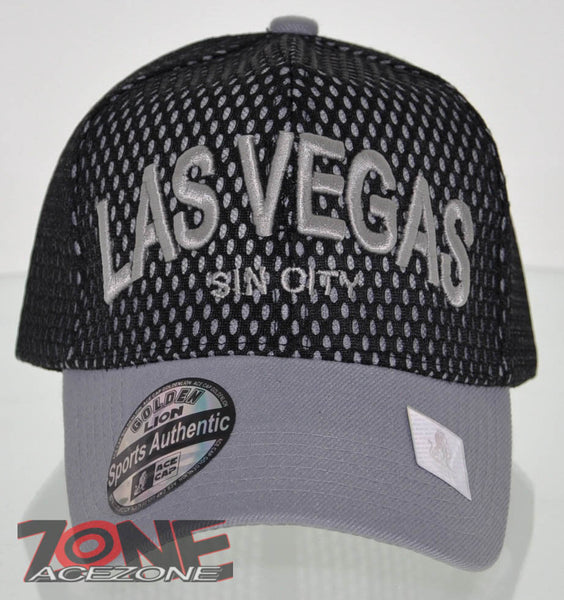 NEW! MESH US LAS VEGAS NEVADA STATE SIN CITY BALL CAP HAT GRAY