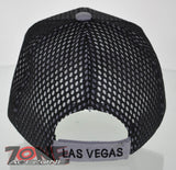NEW! MESH US LAS VEGAS NEVADA STATE SIN CITY BALL CAP HAT GRAY