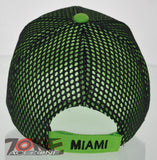 NEW! MESH US MIAMI STATE MAGIC CITY BALL CAP HAT GREEN
