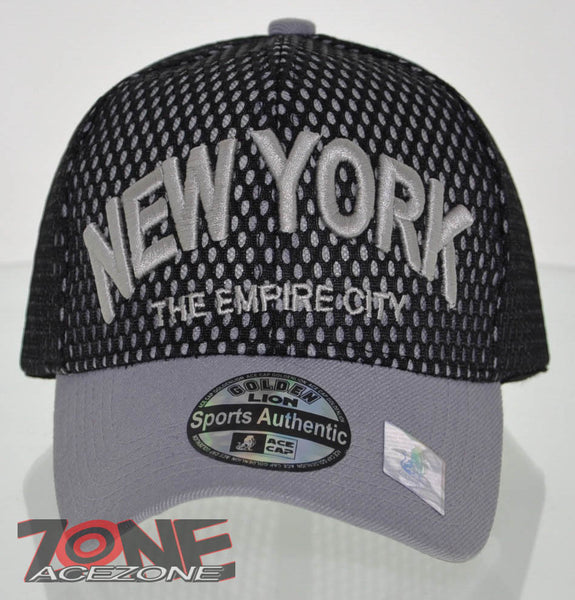 NEW! MESH US NEW YORK STATE THE EMPIRE CITY BALL CAP HAT GRAY