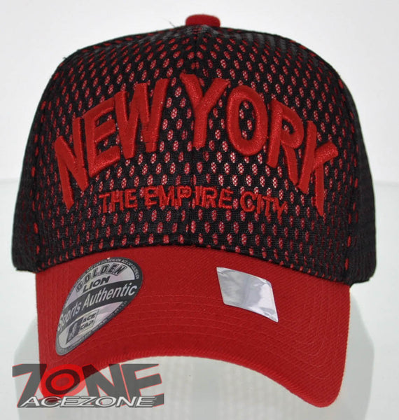 NEW! MESH US NEW YORK STATE THE EMPIRE CITY BALL CAP HAT RED