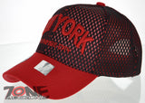 NEW! MESH US NEW YORK STATE THE EMPIRE CITY BALL CAP HAT RED