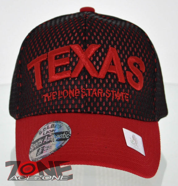 NEW! MESH US TEXAS STATE THE LONE STAR STATE BALL CAP HAT RED