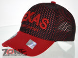 NEW! MESH US TEXAS STATE THE LONE STAR STATE BALL CAP HAT RED