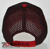 NEW! MESH US TEXAS STATE THE LONE STAR STATE BALL CAP HAT RED