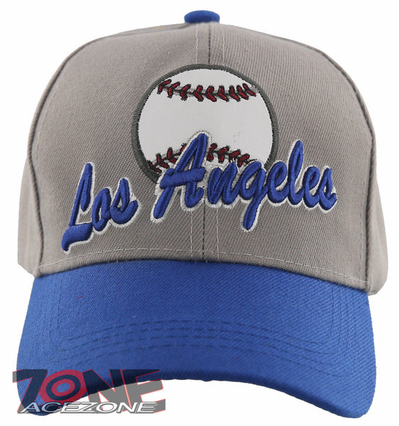 NEW! US LOS ANGELES CALIFORNIA LA BASEBALL BALL CAP HAT GRAY ROYAL BLUE