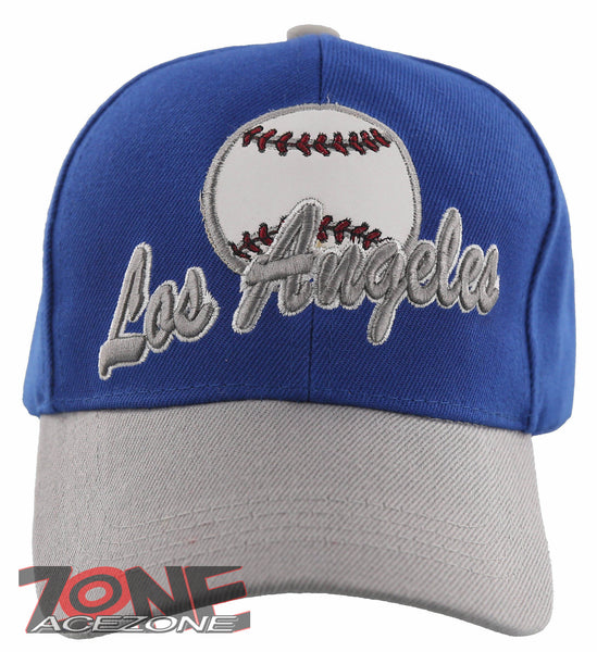 NEW! US LOS ANGELES CALIFORNIA LA BASEBALL BALL CAP HAT ROYAL BLUE GRAY