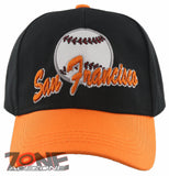 NEW! US SAN FRANCISCO CALIFORNIA SF BASEBALL BALL CAP HAT BLACK ORANGE