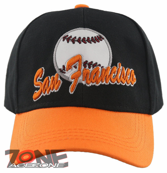 NEW! US SAN FRANCISCO CALIFORNIA SF BASEBALL BALL CAP HAT BLACK ORANGE