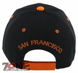 NEW! US SAN FRANCISCO CALIFORNIA SF BASEBALL BALL CAP HAT BLACK ORANGE