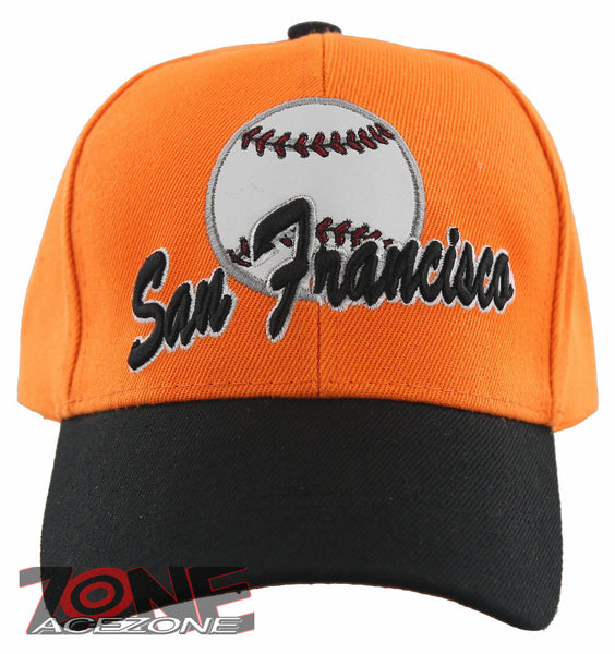 NEW! US SAN FRANCISCO CALIFORNIA SF BASEBALL BALL CAP HAT ORANGE BLACK