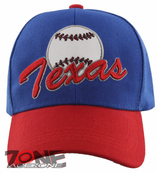 NEW! US TEXAS TX BASEBALL BALL CAP HAT ROYAL BLUE RED