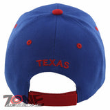 NEW! US TEXAS TX BASEBALL BALL CAP HAT ROYAL BLUE RED