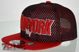 NEW! MESH FLAT BILL SNAPBACK BALL NEW YORK NY CAP HAT RED