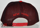 NEW! MESH FLAT BILL SNAPBACK BALL NEW YORK NY CAP HAT RED