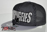 NEW! MESH FLAT BILL SNAPBACK BALL LOS ANGELES CALIFORNIA CAP HAT GRAY