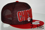 NEW! MESH FLAT BILL SNAPBACK BALL CHICAGO ILLINOIS CAP HAT RED