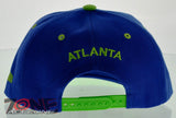 NEW! FLAT BILL SNAPBACK BALL US ATLANTA GEORGIA CAP HAT GREEN BLUE