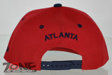 NEW! FLAT BILL SNAPBACK BALL US ATLANTA GEORGIA CAP HAT NAVY RED