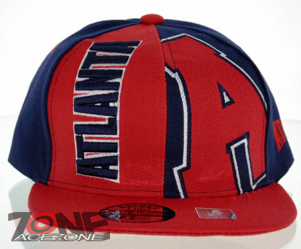 NEW! FLAT BILL SNAPBACK BALL US ATLANTA GEORGIA CAP HAT RED NAVY