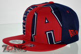 NEW! FLAT BILL SNAPBACK BALL US ATLANTA GEORGIA CAP HAT RED NAVY