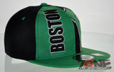 NEW! FLAT BILL SNAPBACK BALL US BOSTON MASSACHUSETTS CAP HAT GREEN BLACK