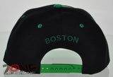 NEW! FLAT BILL SNAPBACK BALL US BOSTON MASSACHUSETTS CAP HAT GREEN BLACK