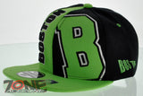 NEW! FLAT BILL SNAPBACK BALL US BOSTON MASSACHUSETTS CAP HAT N GREEN BLACK