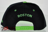 NEW! FLAT BILL SNAPBACK BALL US BOSTON MASSACHUSETTS CAP HAT N GREEN BLACK