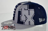 NEW! FLAT BILL SNAPBACK BALL US DALLAS TEXAS CAP HAT GRAY NAVY