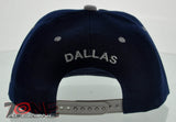 NEW! FLAT BILL SNAPBACK BALL US DALLAS TEXAS CAP HAT GRAY NAVY