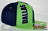 NEW! FLAT BILL SNAPBACK BALL US DALLAS TEXAS CAP HAT GREEN NAVY